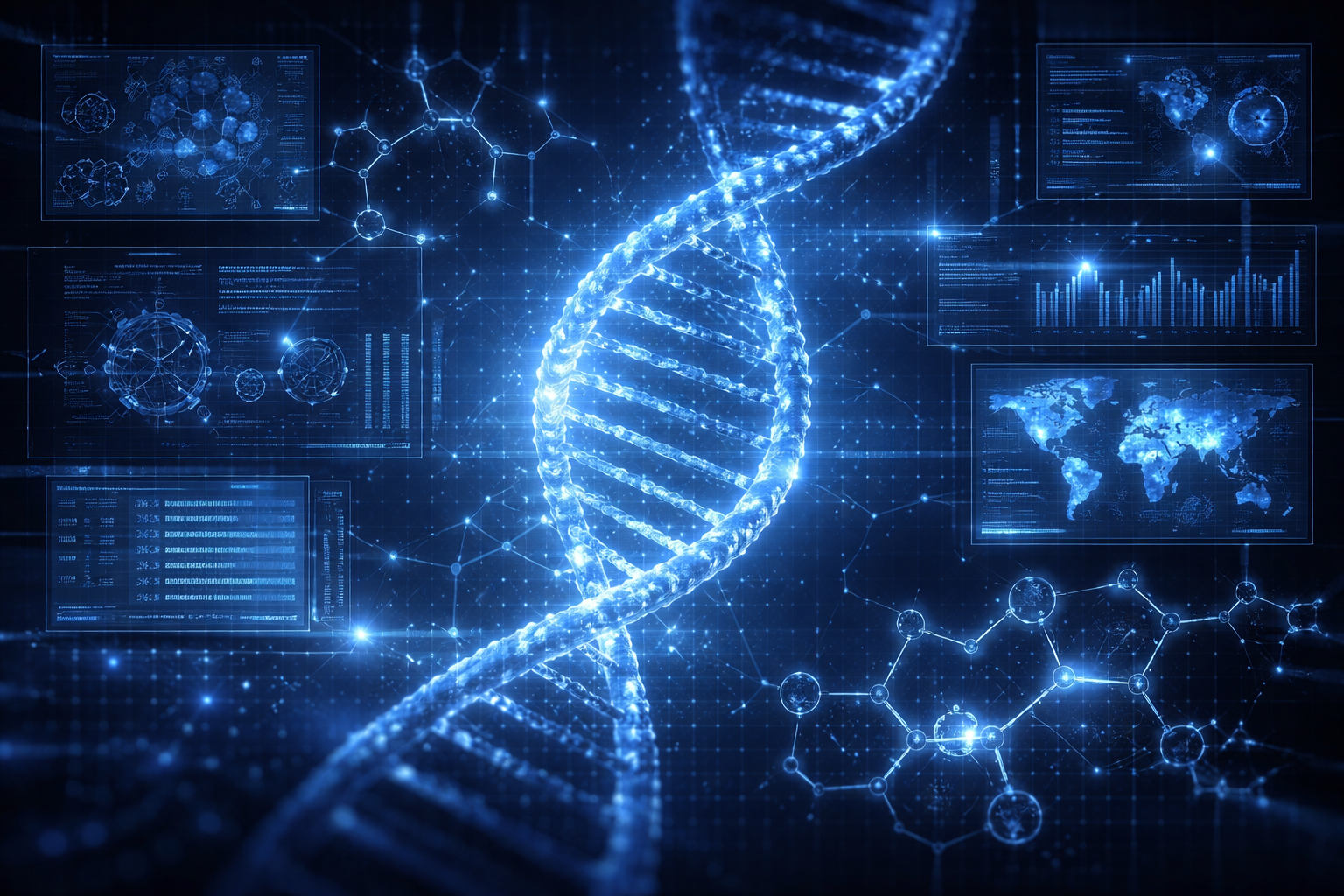 Visualização de rede neural e sinapses em azul